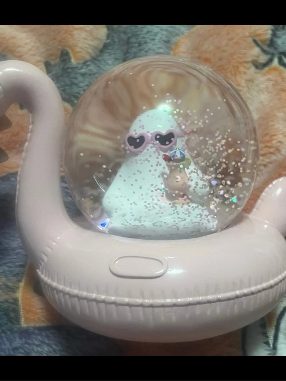 NEW Spellbound Sweets Summerween Ghost Halloween Flamingo Floatie Snow Globe